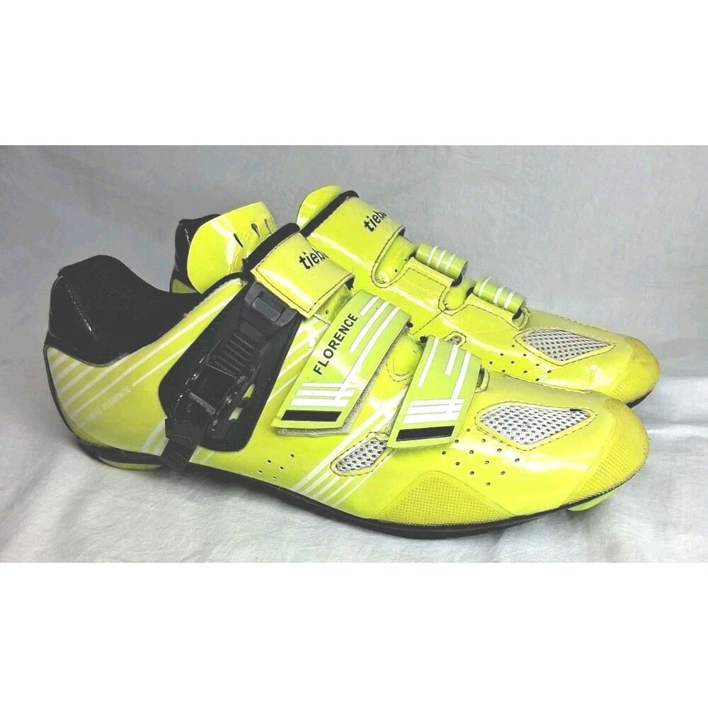 Tiebao Florence Mens 12.5 Yellow Cycling Shoes Yellow Quick Release 4 Bolt Speed